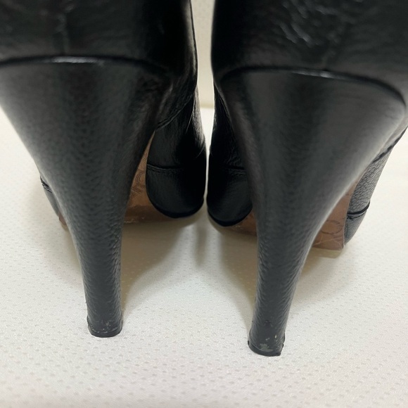 REPORT BLACK LEATHER FOLD DOWN ANKLE BOOTIES SIZE 9 - Picture 5 of 11